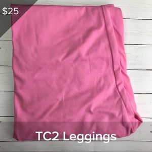 Solid Pink TC2 LuLaRoe Valentine’s Leggings